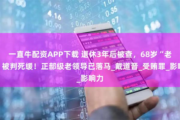 一直牛配资APP下载 退休3年后被查，68岁“老虎”被判死缓！正部级老领导已落马_戴道晋_受贿罪_影响力